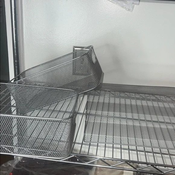 Silver Metal Wire Storage Baskets - Picture 3 of 9